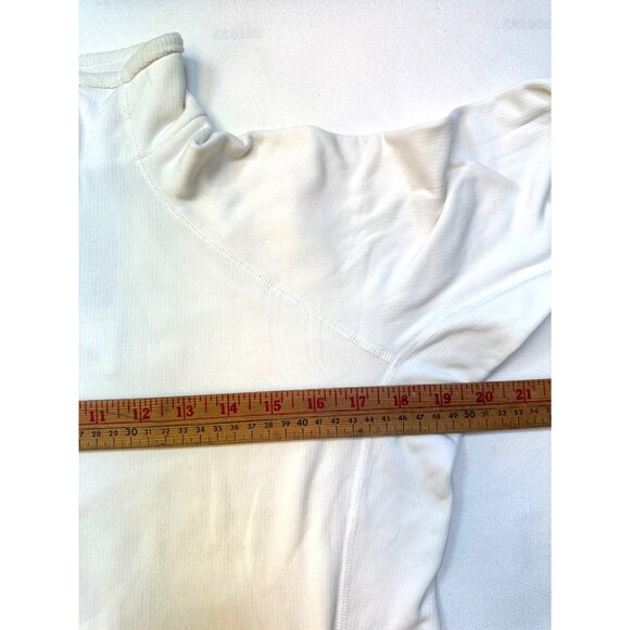 Patagonia Womens Baselayer Ivory Large 1/4 Zip Neck Performance Capilene 4 NEW - Picture 4 of 12